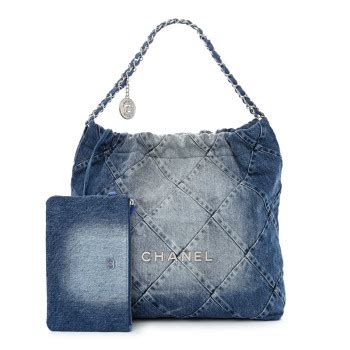 chanel denim quilted chanel 22 blue|CHANEL Denim Quilted Chanel 22 Blue 1413516 .